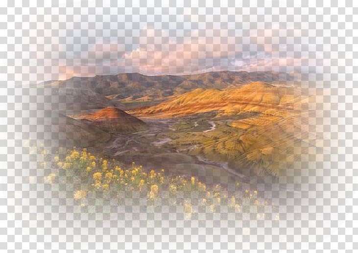 Rostos de mulher Painted Hills Landscape, tube fundos paisagens transparent background PNG clipart