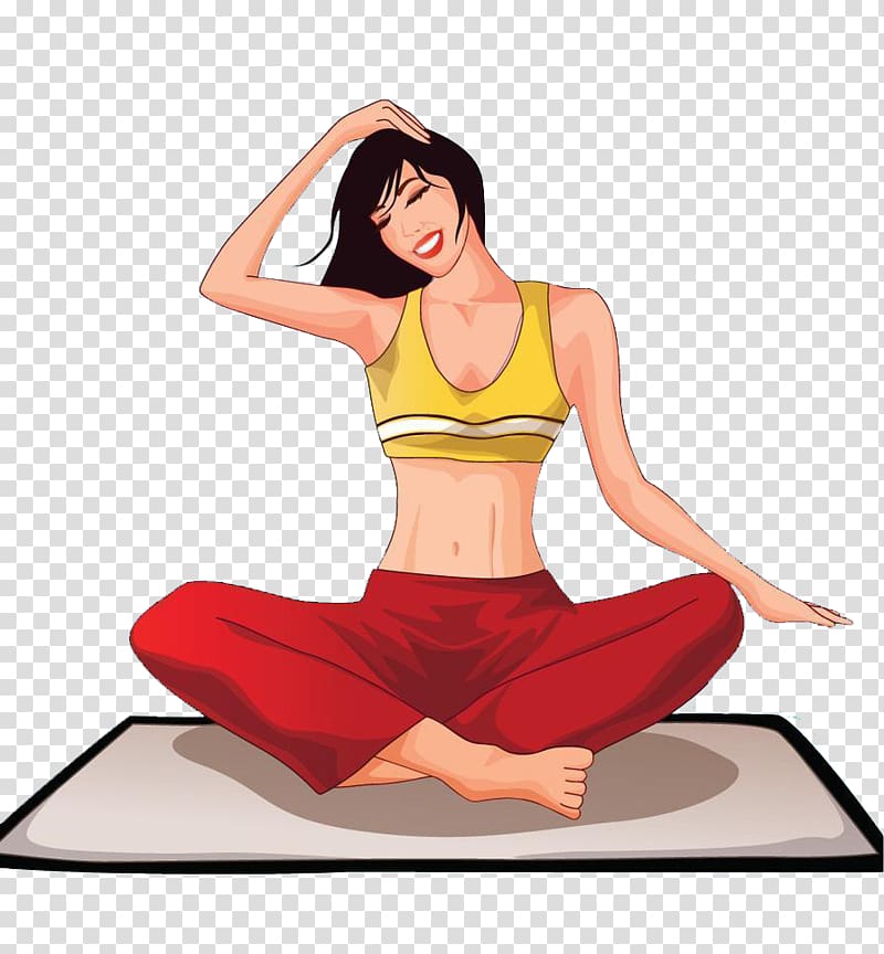 Yoga Cartoon Warming up, Yoga transparent background PNG clipart