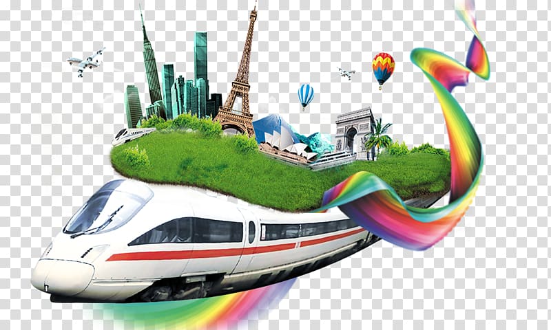 Train Rapid transit Rail transport High-speed rail Electric multiple unit, Train travel elements transparent background PNG clipart