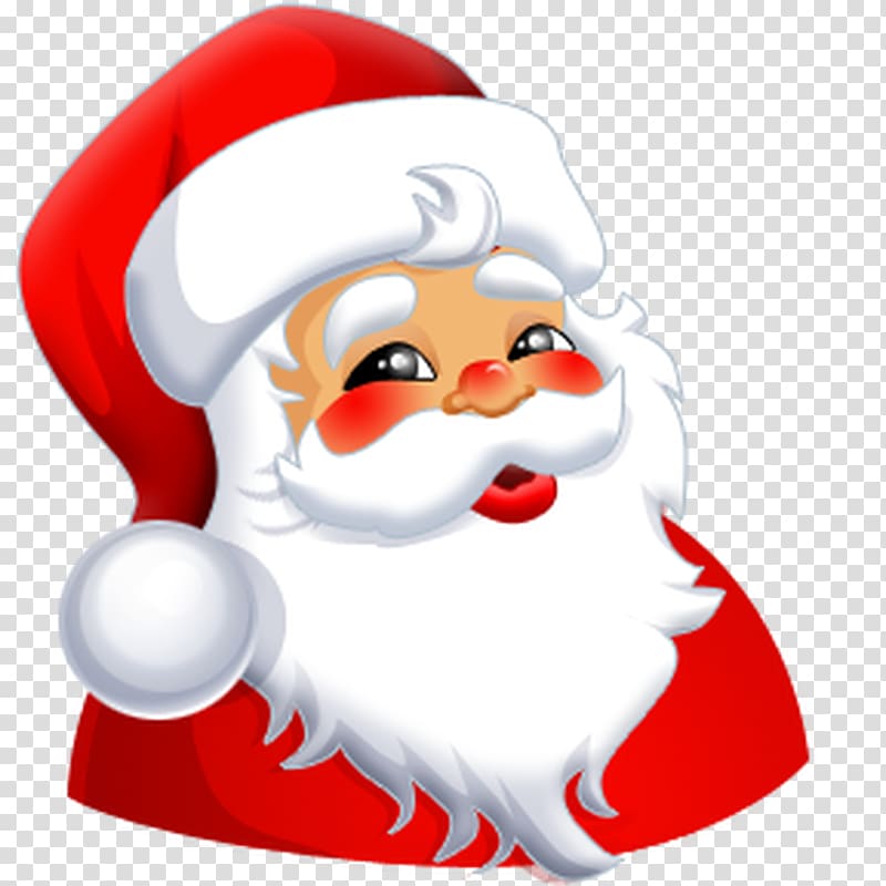 Santa Claus Smiley Face , Father Xmas transparent background PNG clipart