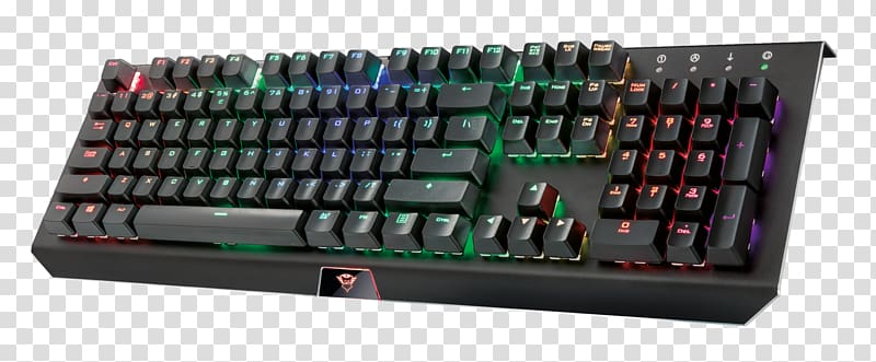 Computer keyboard TRUST GXT 890 Cord RGB Mechanical Keyboard USB gaming keyboard Trust GXT 890 Cada RGB Switch RGB color model Light-emitting diode, Freelancer transparent background PNG clipart