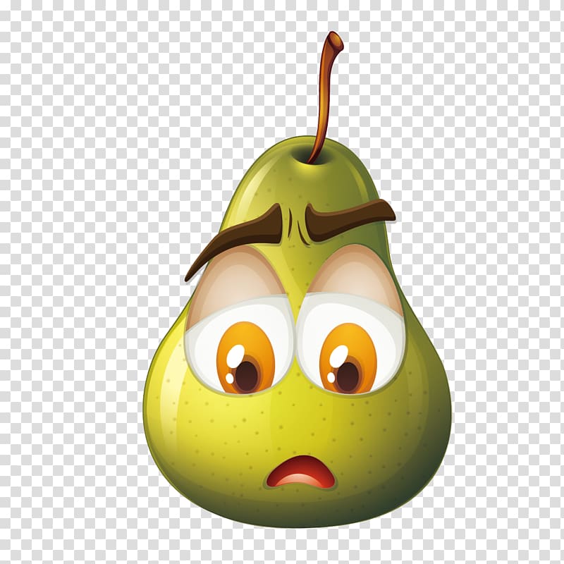 Pear Cartoon illustration , Sad cartoon pears transparent background PNG clipart