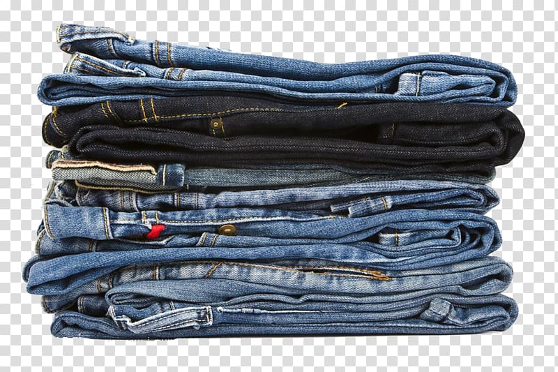 pile of denim bottoms, T-shirt Clothing Jeans Trousers Casual, A stack of jeans transparent background PNG clipart