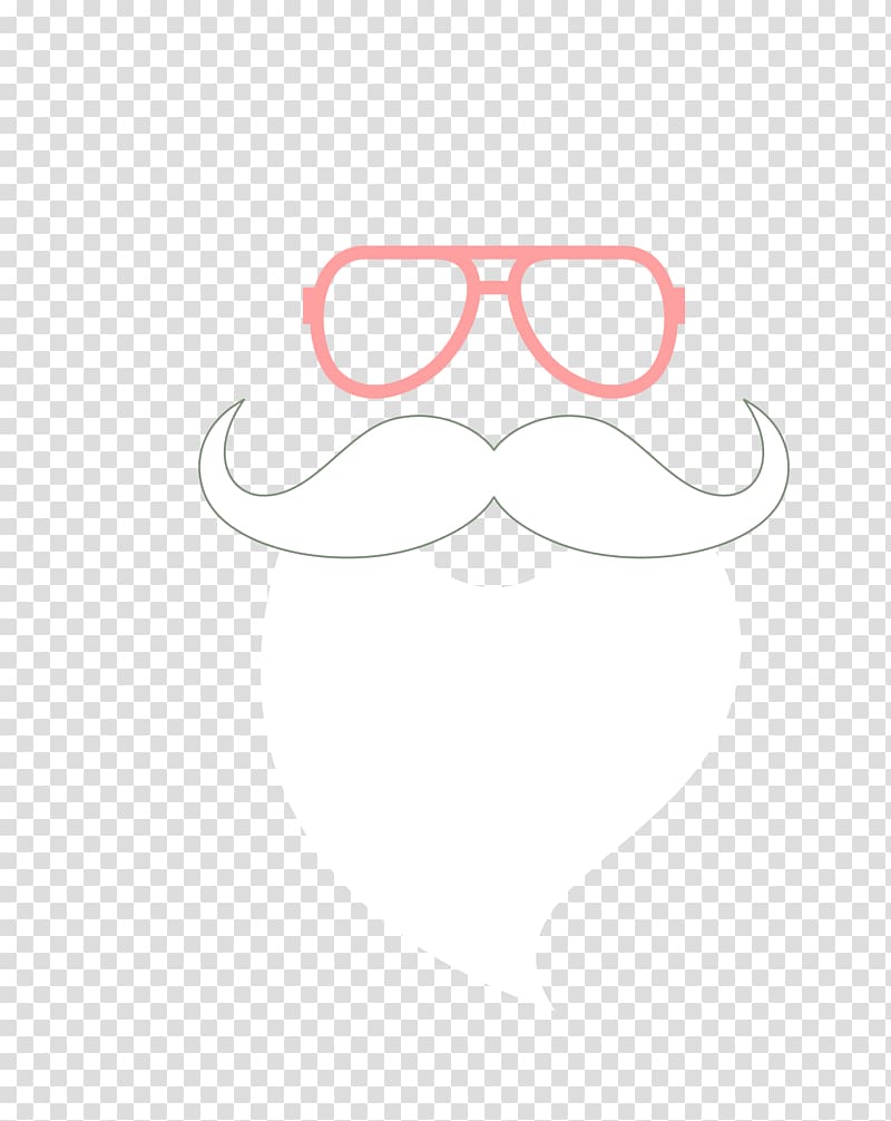 Glasses Nose Black and white Pattern, Santa Claus beard transparent background PNG clipart