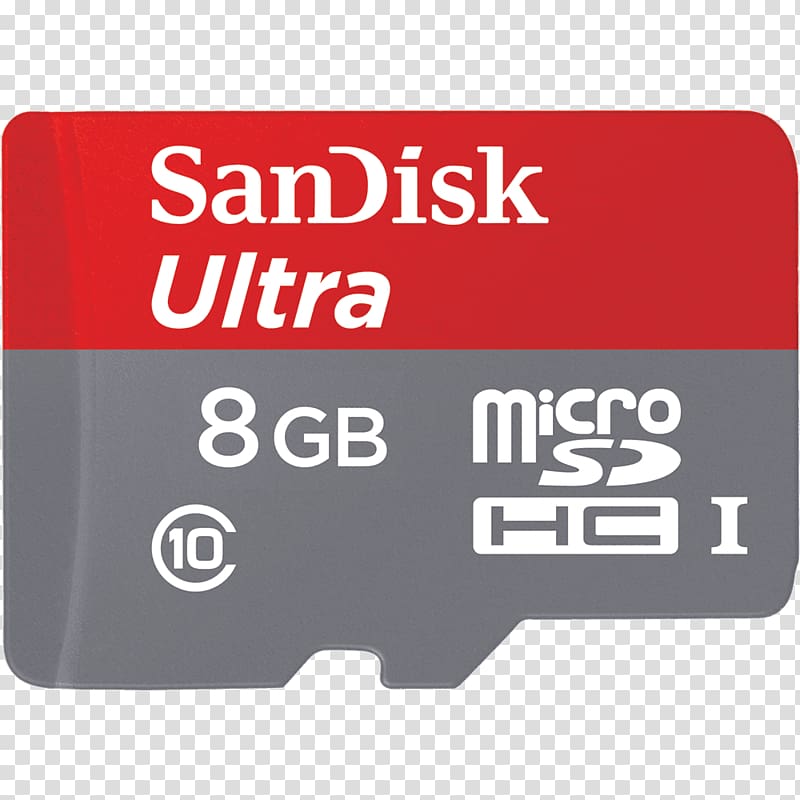 MicroSDHC Flash Memory Cards Secure Digital SanDisk, GB transparent background PNG clipart
