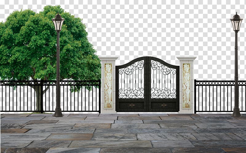closed gate beside tree , Stone Mountain Magnolia Gardens Pixabay Illustration, Park Garden Gate transparent background PNG clipart