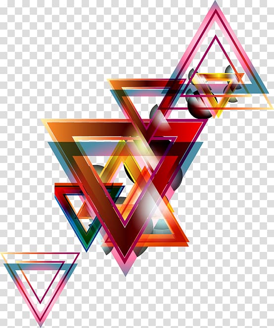 multicolored triangles , Triangle , Trend triangle element transparent background PNG clipart