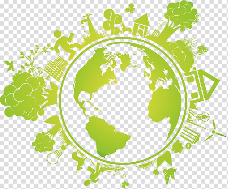 Earth Ecology Illustration, Cartoon fresh green earth transparent background PNG clipart