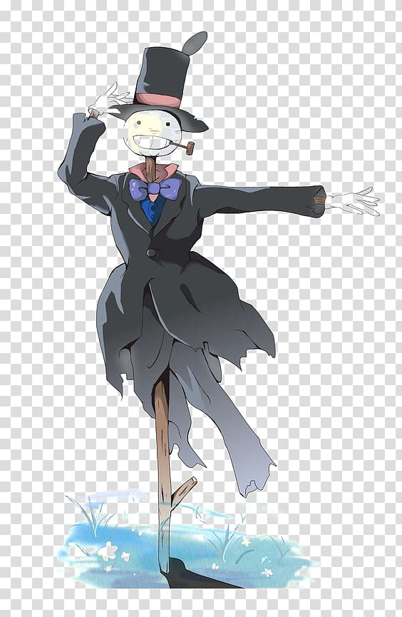 scarecrow with top hat graphic, Kakashi no Kabu Turnip Anime Studio Ghibli Hanna Marin, clown transparent background PNG clipart