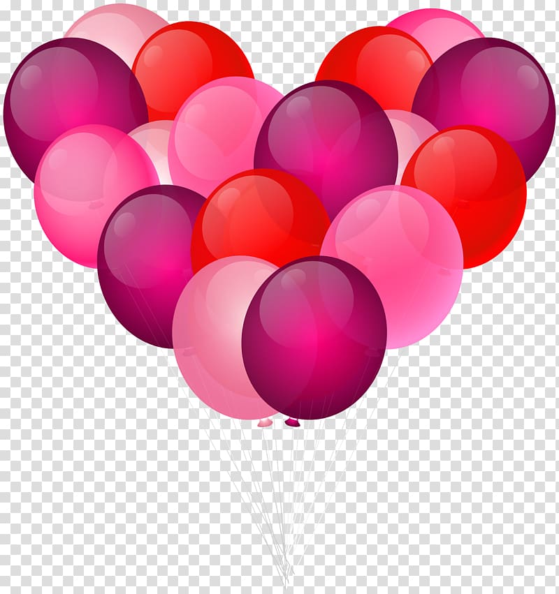 pink, red, and purple balloon heart illustration, Love High-definition video Heart , Ballon Heart transparent background PNG clipart