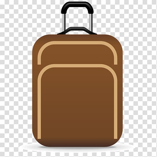 Suitcase Trolley Icon, Leather suitcase transparent background PNG clipart