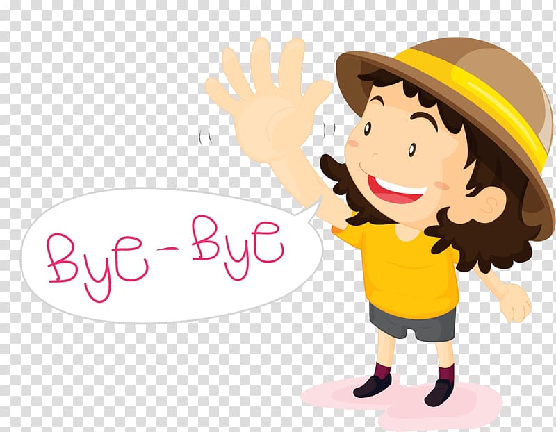 Cartoon Illustration, Cartoon characters goodbye transparent background PNG clipart