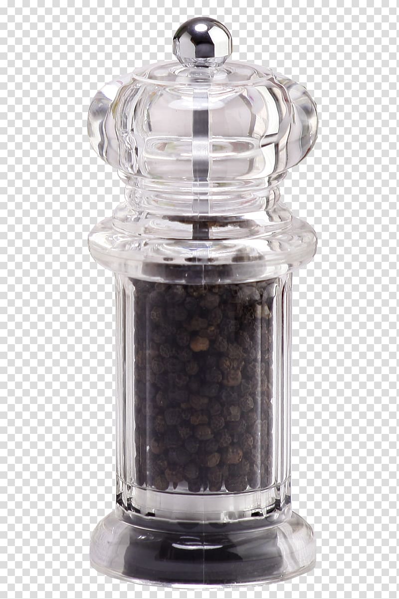 Salt and pepper shakers Glass Black pepper, glass transparent background PNG clipart