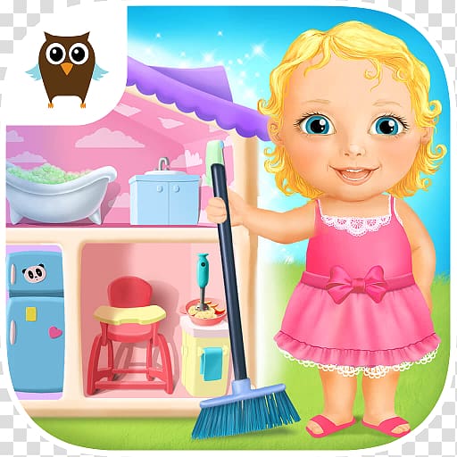 Sweet Baby Girl Doll House, Play, Care & Bed Time Eyes Makeup Salon, kids games Toddler My Baby Care, doll transparent background PNG clipart