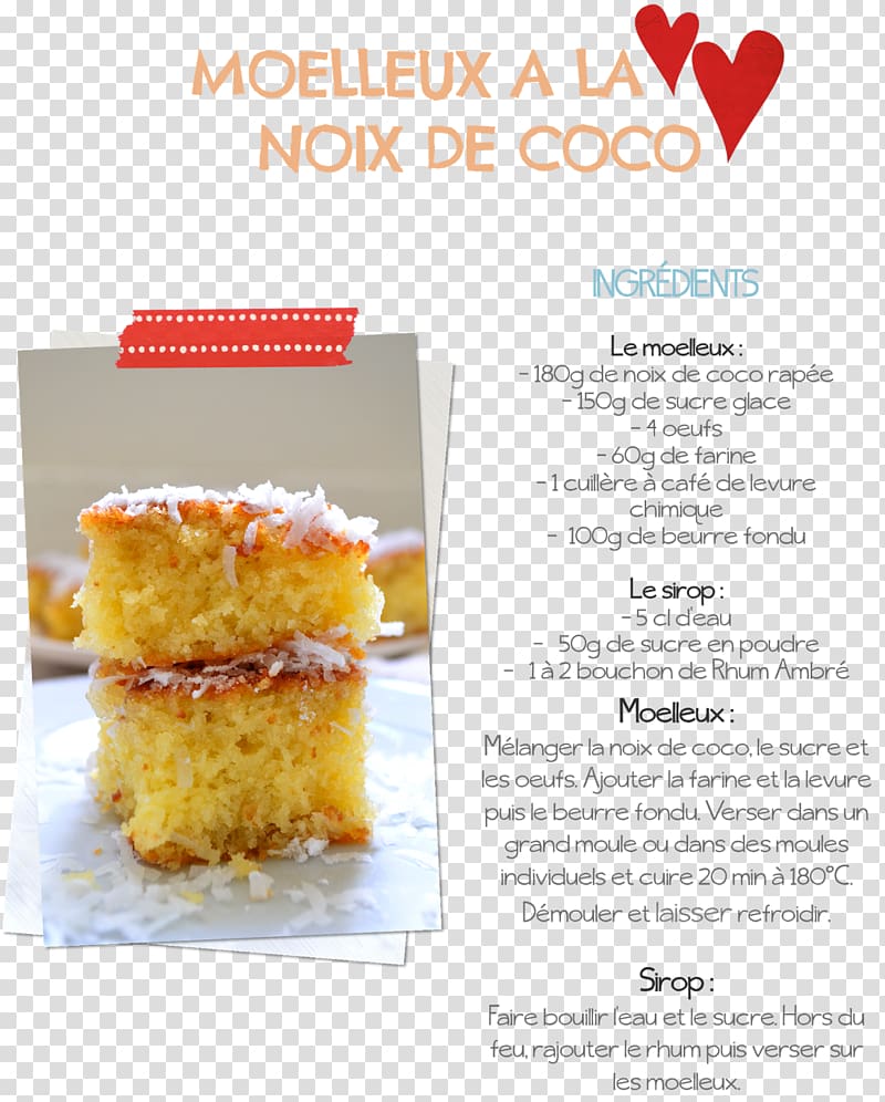 Recipe Baking Molten chocolate cake Dessert Flavor, NoiX De Coco transparent background PNG clipart