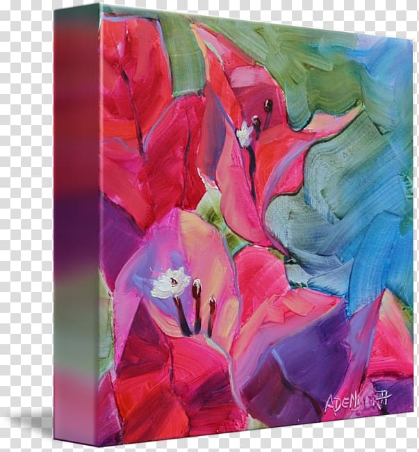 Acrylic paint Painting Modern art, bougainvillea transparent background PNG clipart
