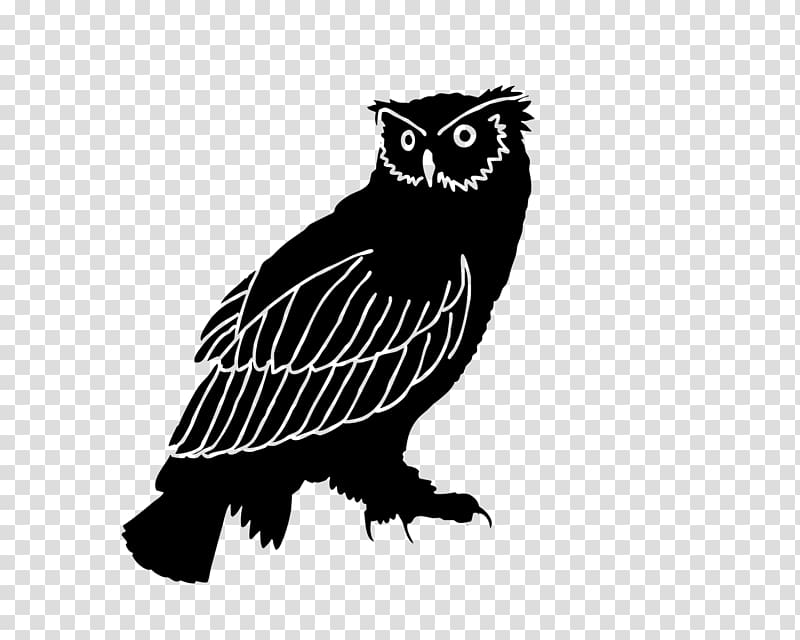 Owl Silhouette Bird Black and white , owl transparent background PNG clipart