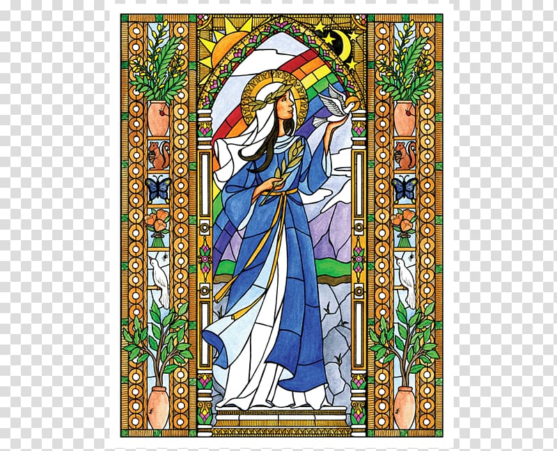 Stained glass Art Retail Immaculate Conception, Our Lady Of Peace transparent background PNG clipart