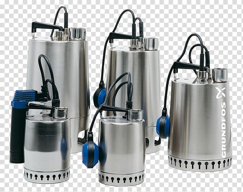 Submersible pump Grundfos Sewage pumping Sump pump, water transparent background PNG clipart