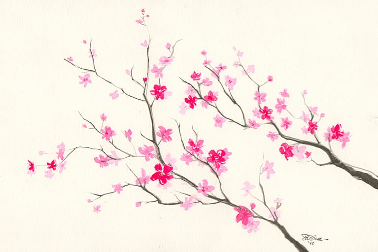 Cherry Blossom Drawing Graphic by kareemov1000 · Creative Fabrica