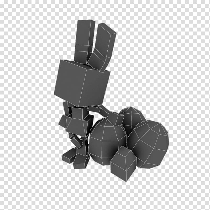 Low poly 3D modeling 3D computer graphics, Hand Painted Rabbit transparent background PNG clipart
