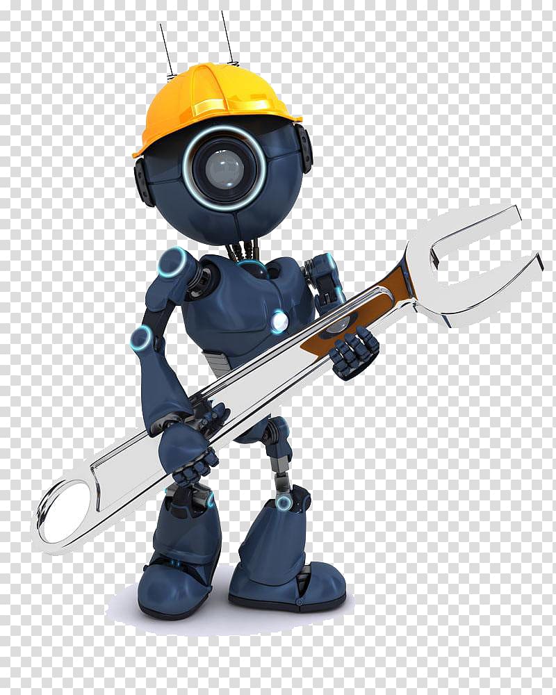 Wrench Adjustable spanner illustration, Robot with spanner transparent background PNG clipart