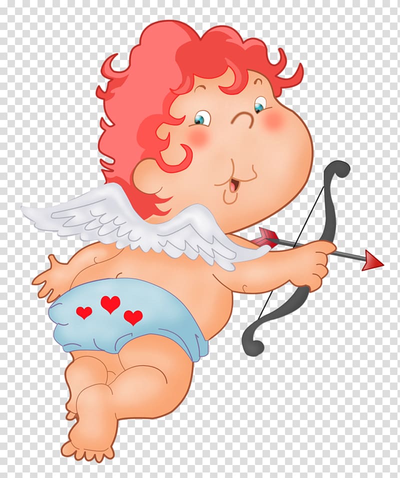 baby angel , Cupid Love Valentine\'s Day Heart, Cute Cupid transparent background PNG clipart