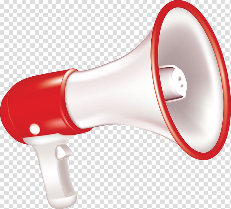 white and red megaphone , Megaphone Microphone Loudspeaker, Cartoon megaphone transparent background PNG clipart