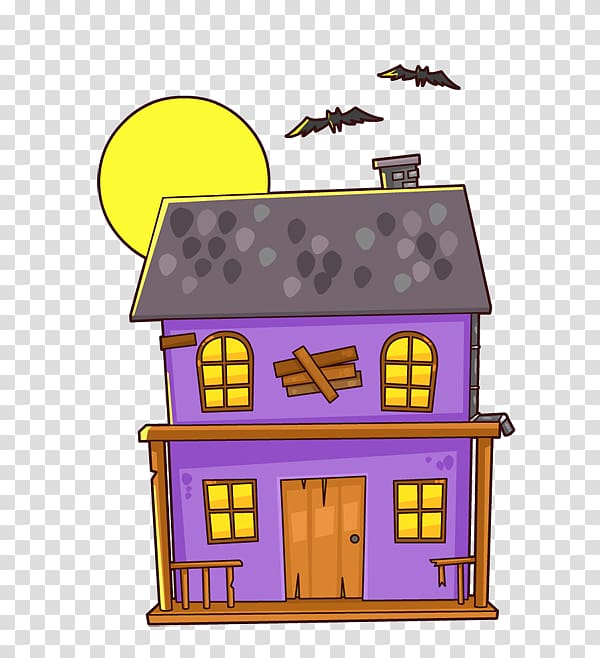 Haunted attraction House Cartoon , Haunted transparent background PNG clipart
