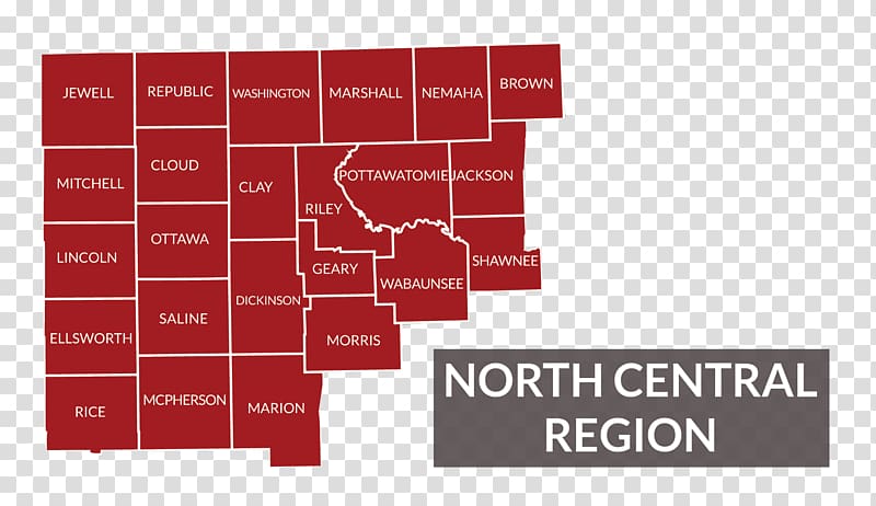 Kansas North Central College North Central Cardinals Men\'s basketball Region Map, map transparent background PNG clipart