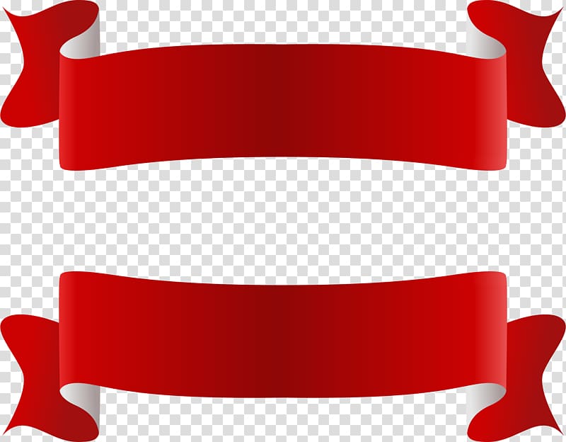 two red ribbons, Red ribbon , Red Ribbons Banner transparent background PNG clipart