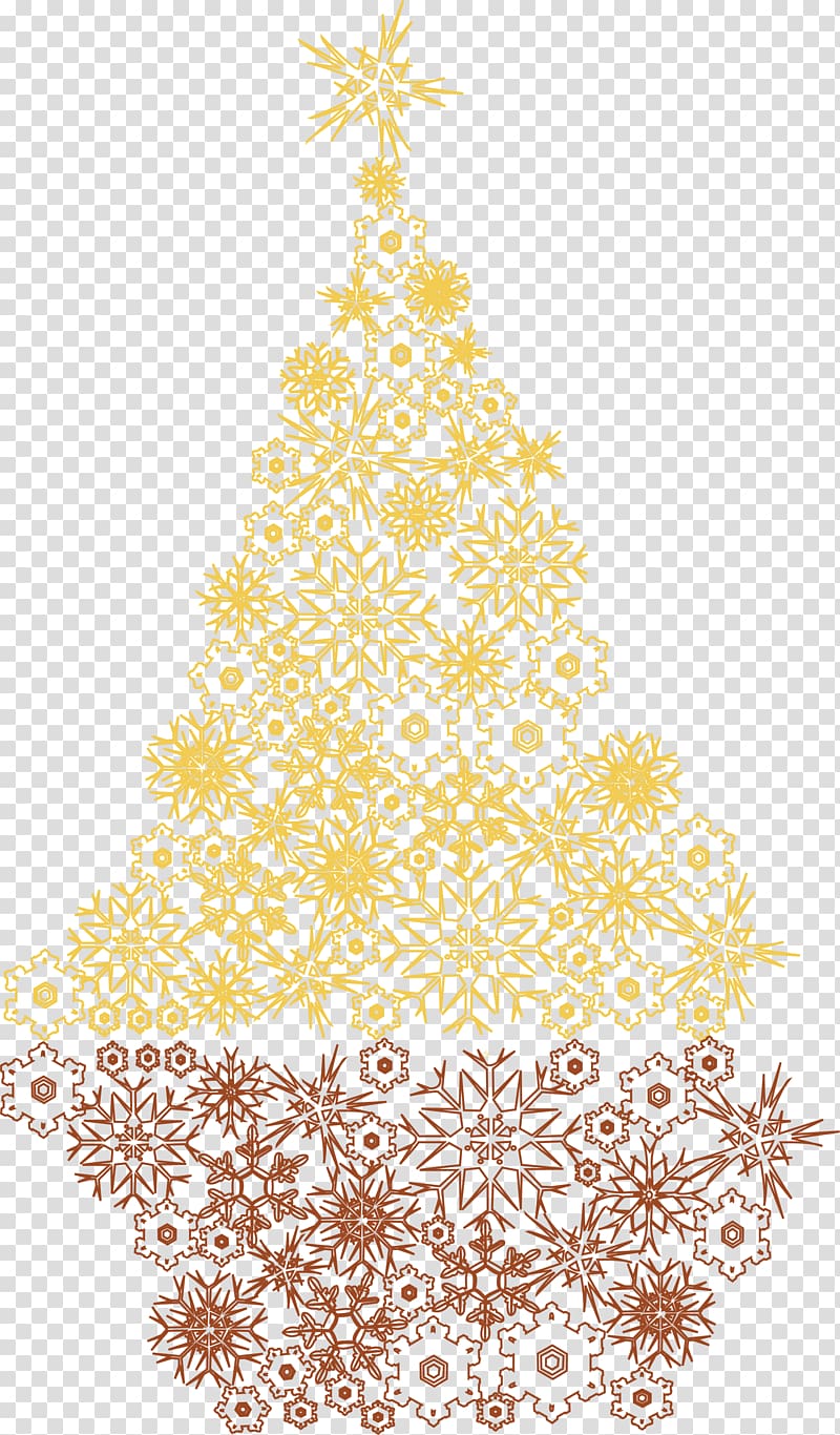 Christmas tree Christmas ornament, Golden Christmas tree transparent background PNG clipart