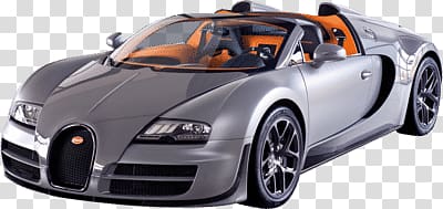 silver coupe, Bugatti Grey transparent background PNG clipart