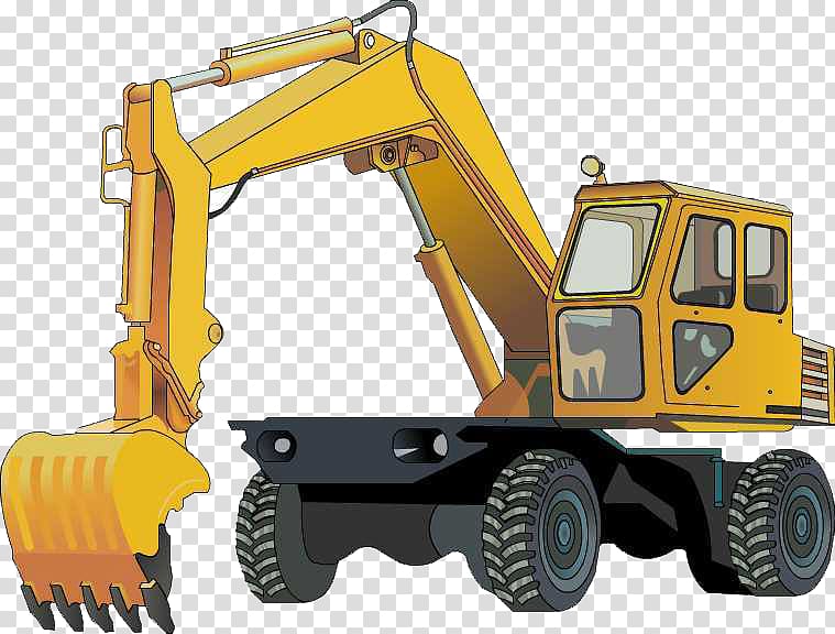 Compact excavator Komatsu Limited Heavy equipment Architectural engineering, Cartoon excavator model material transparent background PNG clipart