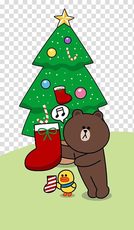 Christmas tree Bear Desktop LINE, Christmas tree bear transparent background PNG clipart