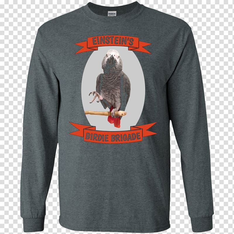 Long-sleeved T-shirt Hoodie, african grey parrot transparent background PNG clipart