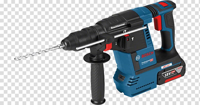 Bosch Martillo perforador a batería con SDS-plus GBH 18V-26 L-Boxx Hammer drill Augers Cordless, bosch heat gun transparent background PNG clipart