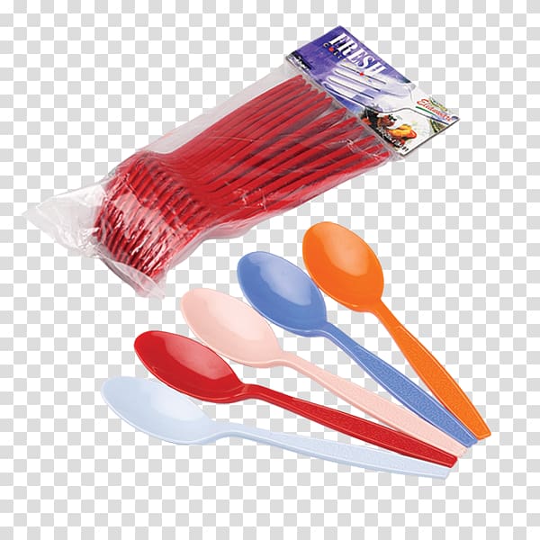Spoon Plastic Brush, mixed colors transparent background PNG clipart