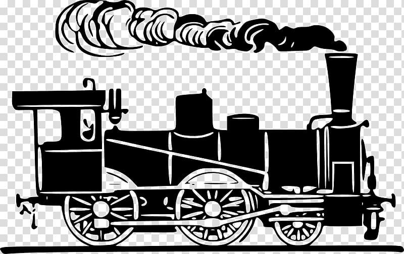 Rail transport Train Steam locomotive , smoky black and white transparent background PNG clipart