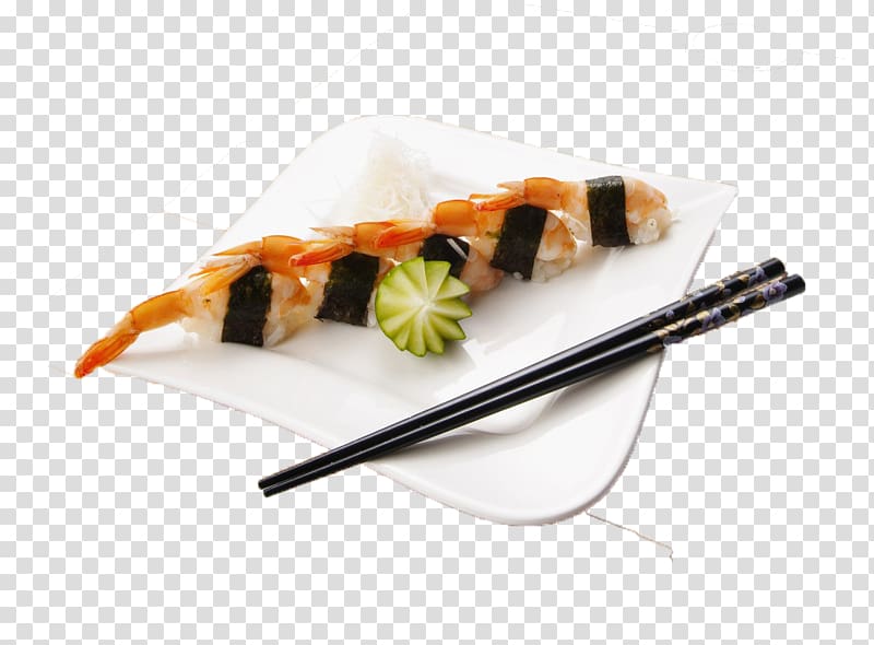 California roll Wine Sushi Japanese Cuisine Chopsticks, Shrimp Sushi transparent background PNG clipart