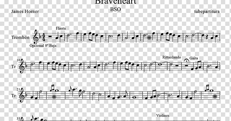 Braveheart YouTube Sheet Music Time to Say Goodbye, Braveheart transparent background PNG clipart