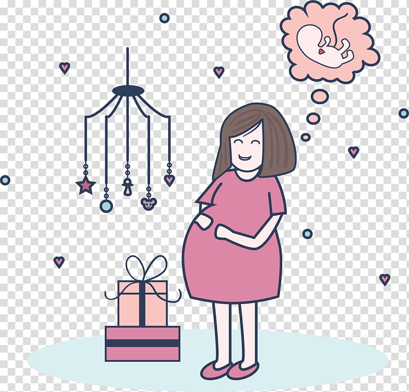 Pregnancy Mother Infant Illustration, pregnant woman poster transparent background PNG clipart