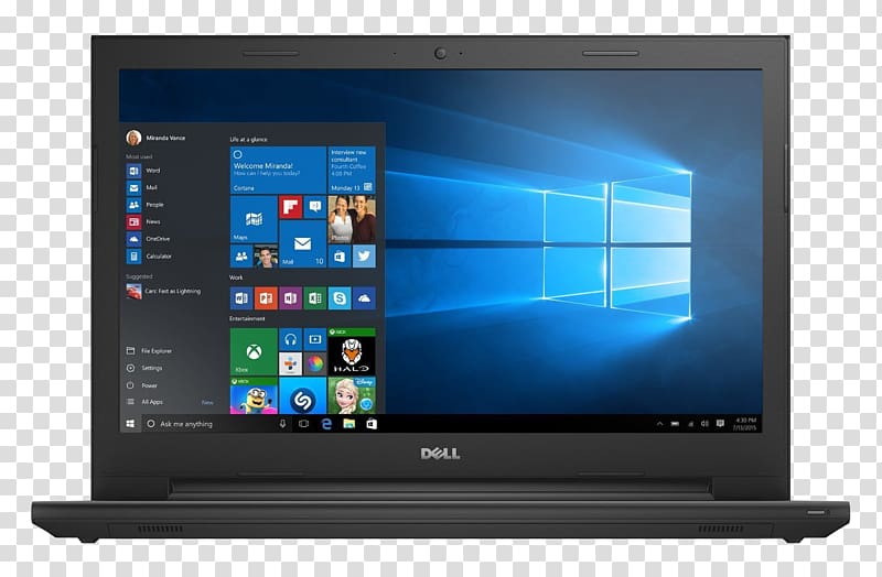 Laptop Dell Inspiron Intel Core, Laptop transparent background PNG clipart