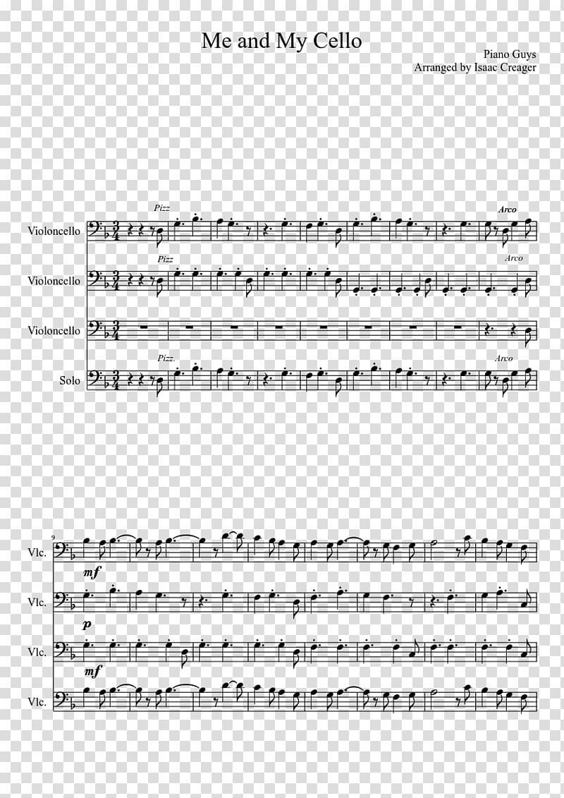 Sheet Music The Piano Guys Me and My Cello, sheet music transparent background PNG clipart