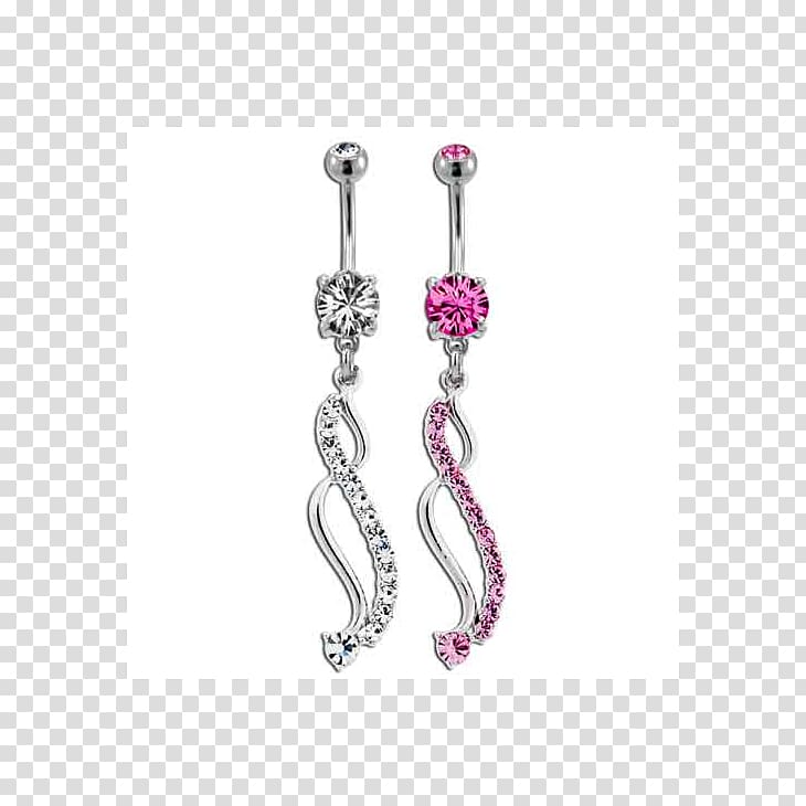 Earring Body Jewellery Navel piercing Gemstone Pink M, gemstone transparent background PNG clipart