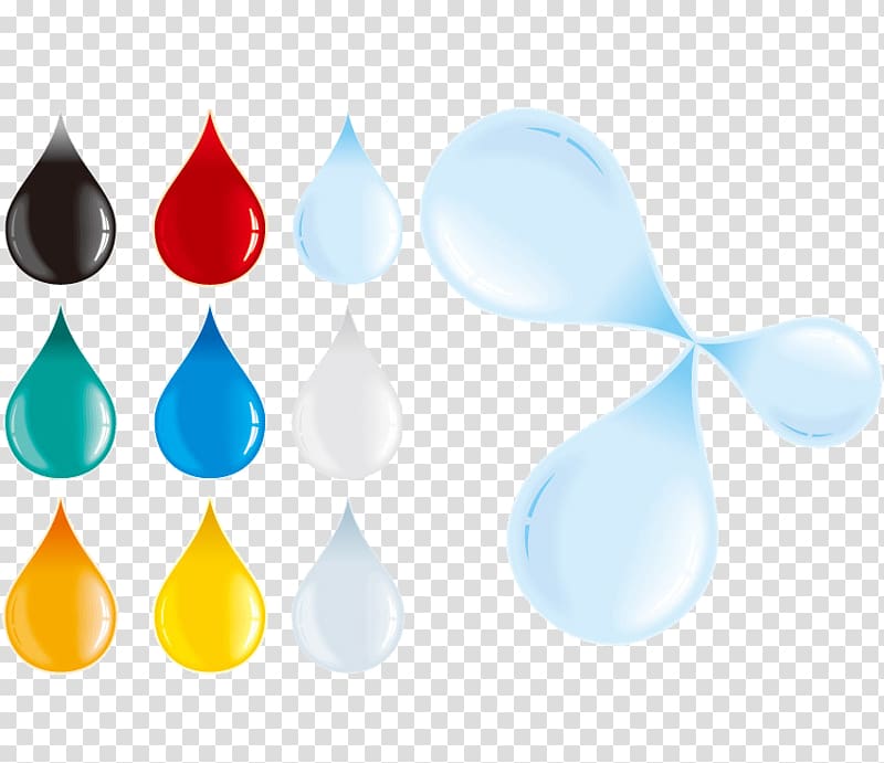 Water-Drop Free , Colorful water drops set of elements transparent background PNG clipart
