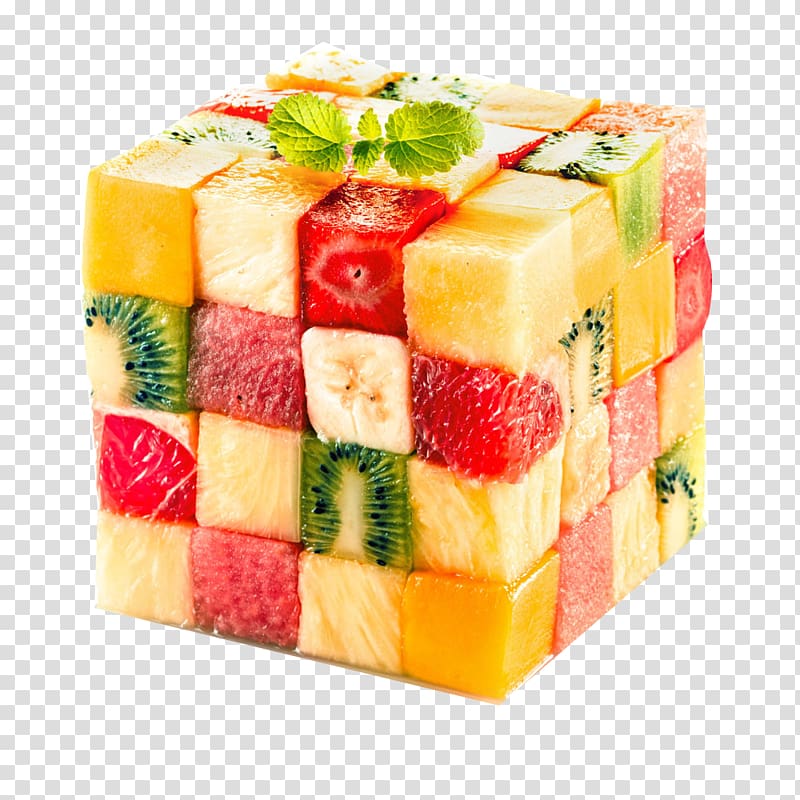 Juice Fruit salad Tropical fruit Cube, Creative Cube fruits transparent background PNG clipart