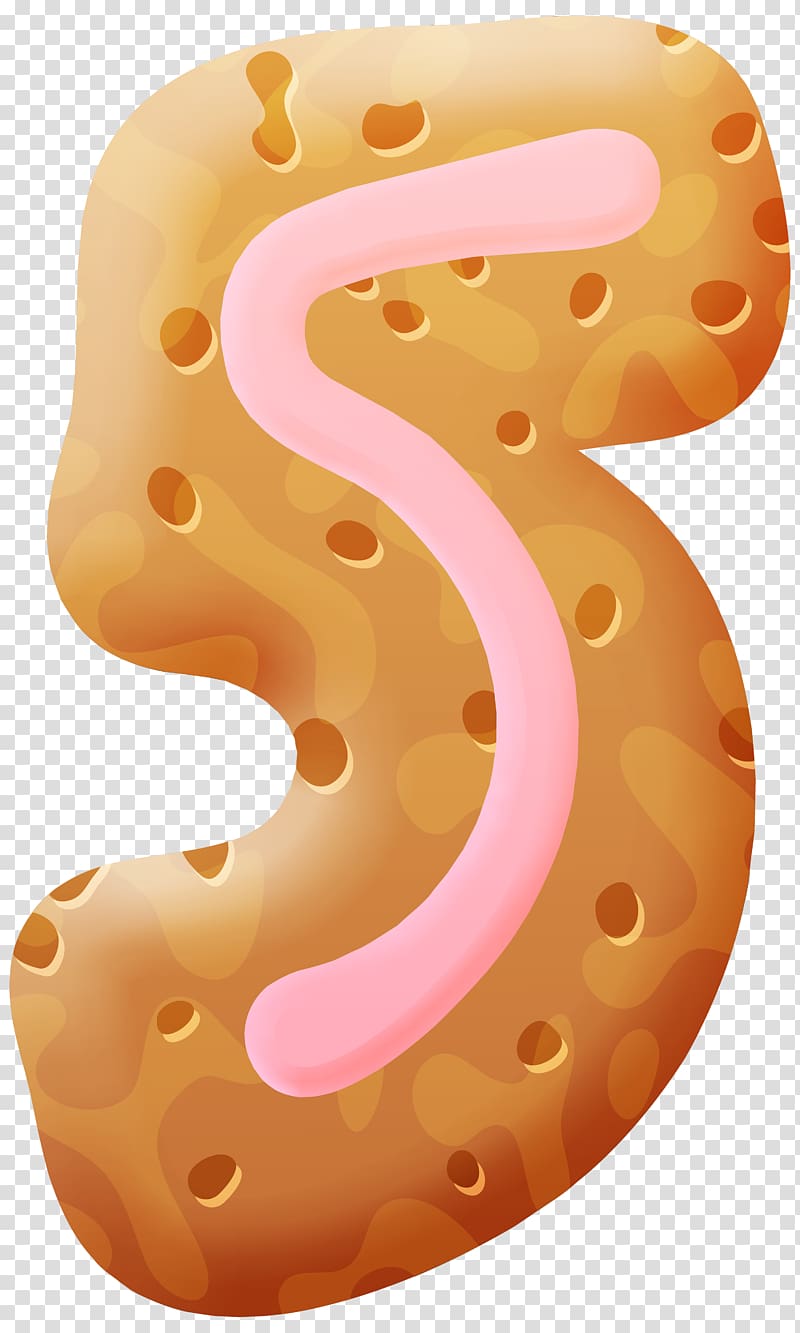 number 5 illustration, Sponge cake Biscuit, Biscuit Number Five transparent background PNG clipart