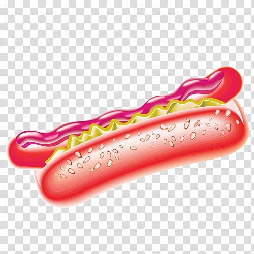 Hot dog Hamburger Fast food, Cartoon ham transparent background PNG clipart
