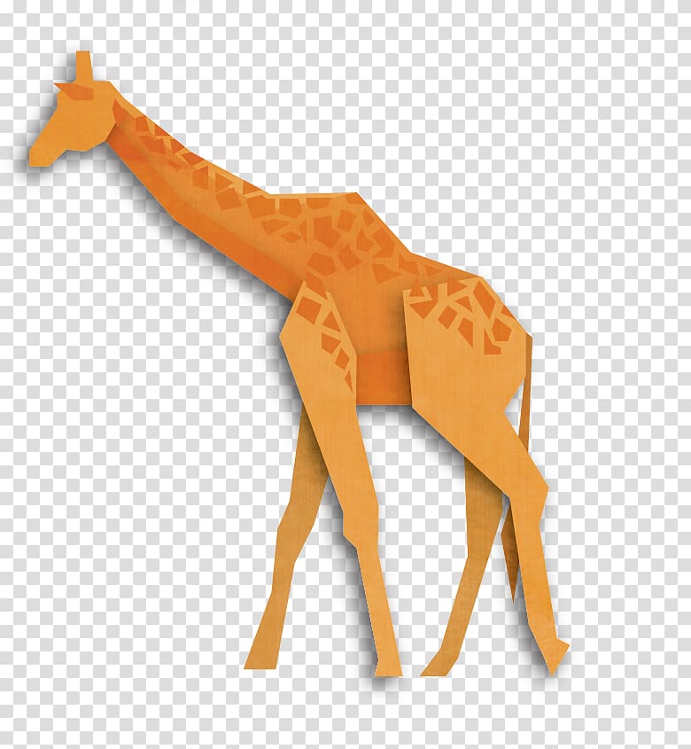 Northern giraffe Origami Animal Illustration, Giraffe origami transparent background PNG clipart